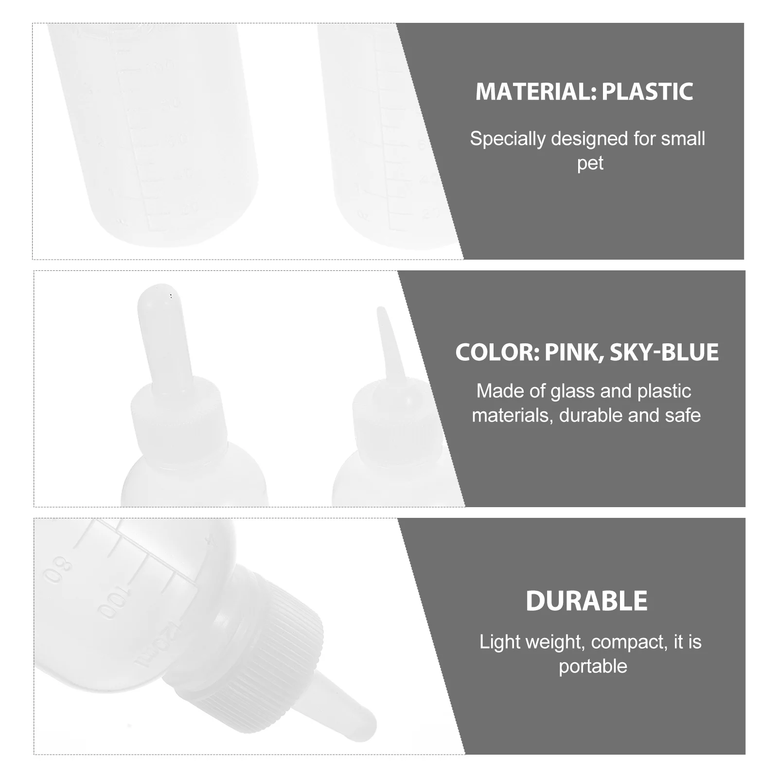 

4pcs Pet Dog Feeding Cat Nursing Bottle For Newborn Puppies Kittens Milk Feeder Tool Hamster Feeders Puppy Milk Bottle Pet