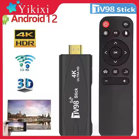 New TV98 Android Big TV Stick HDR Set Top OS HD 4K WiFi 6 2.4&amp;5G Android12.1 Smart Sticks Android TV Box Portable Media Player