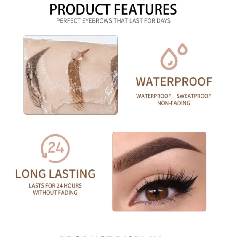 8-color Liquid Eyebrow Dye Cream Waterproof and Not Easy To Halo Eyebrow Fluid Double Head Eyebrow Brush Easy To Color