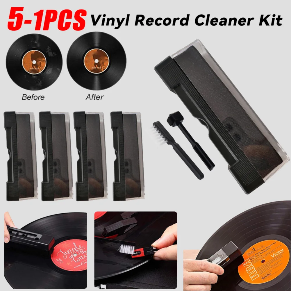1-5Set Anti Static Vinyl Record Cleaner Dust Remover Brush kits for Phonograph Turntable LP Vinyl Records Cleaning Brush Set