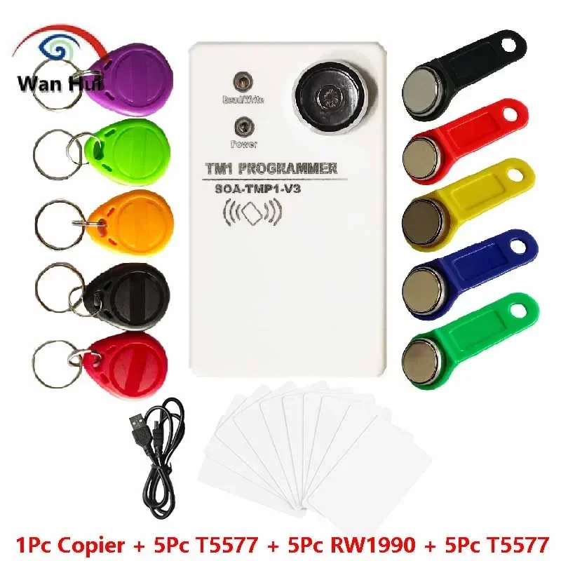 RFID Copier Writer Duplicator Programmer Reader kartu ID Cloner TM1 125KHz untuk DS1990 Cyfral DC 2000A, Metakom TM 2002, EM 4100