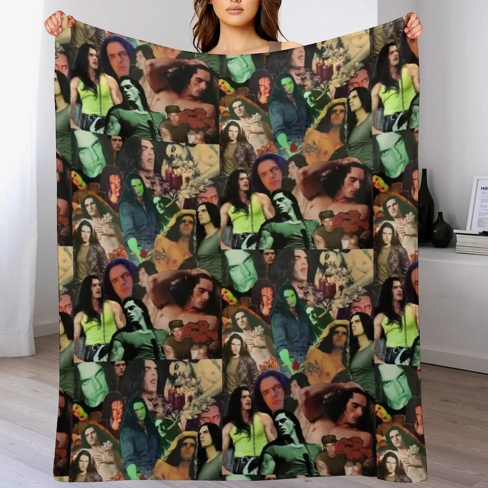 

Type O Negative: Peter Steele Dark Goth Collage Edit II Throw Blanket Stain Resistant Cozy Warm Blanket