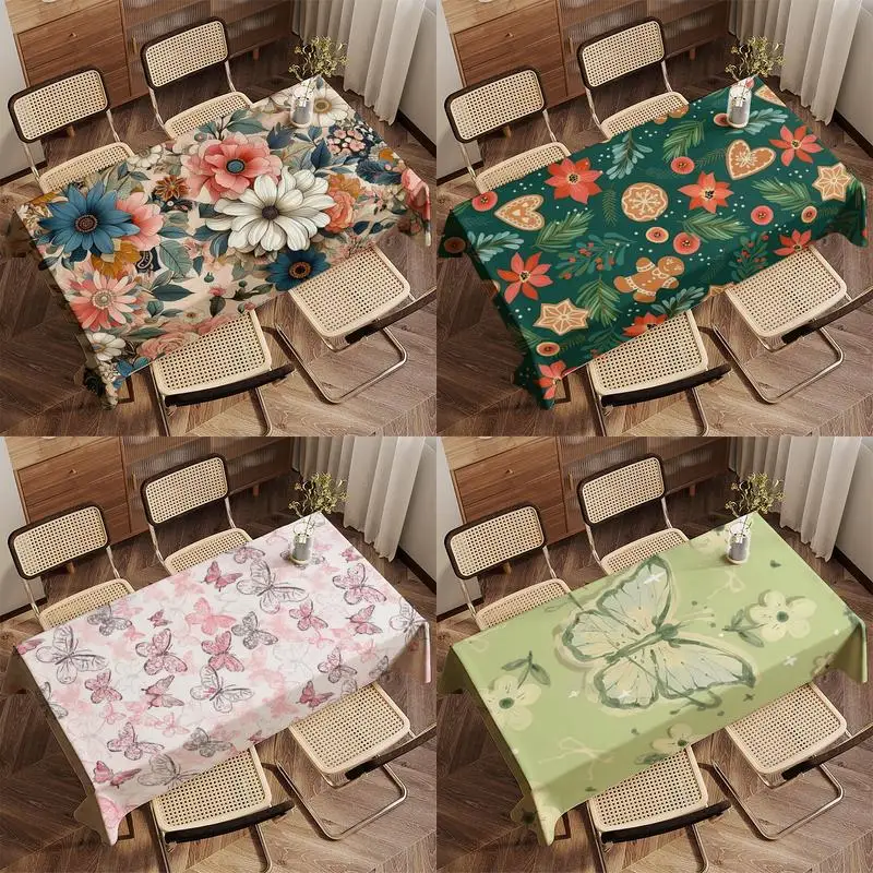Colorful Floral Tablecloth Restaurant Kitchen Tablecloth Living Room Home Decoration Rectangular Party Decoration