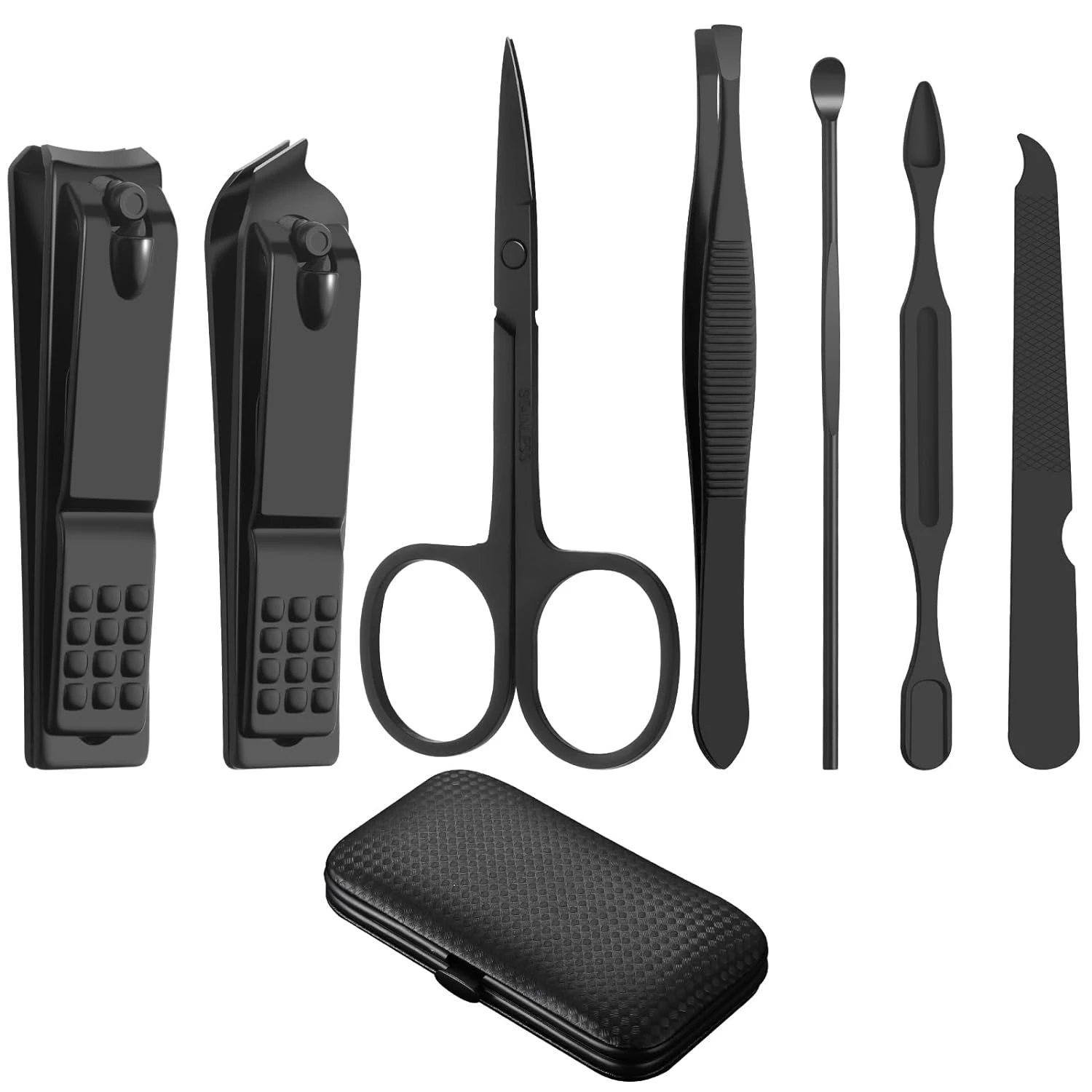 High-Quality, Stylish, Convenient Portable 7-Piece Leather Manicure Set for Mini Grooming - Nail Clippers & Beauty Tools - Perfe