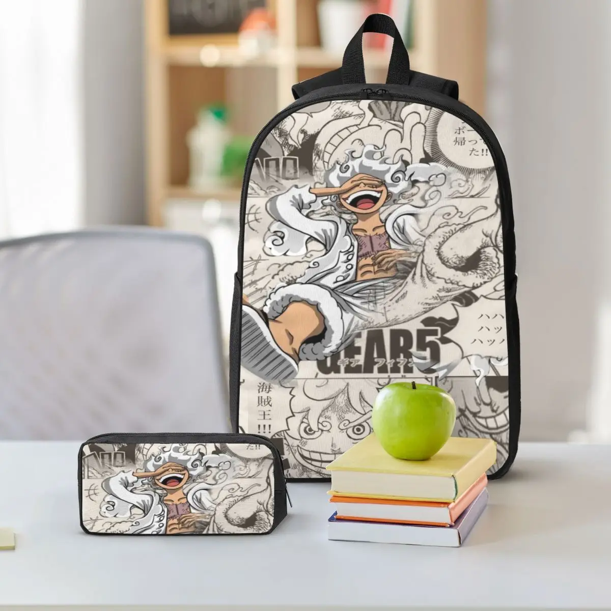 3Pcs Luffys O-one-pieces Accessories Backpack Set for Kids Pen Bags Bookbag Sets with Lunch Box For School Students Daypack - view 6