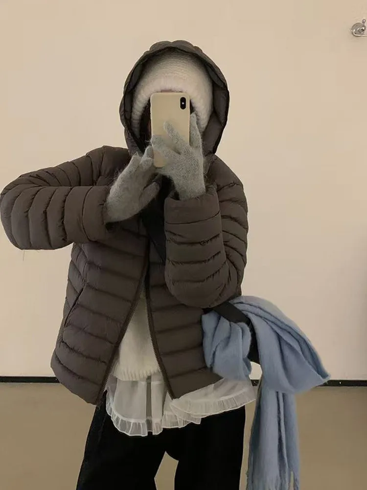 

Lightweight Hooded down Jaet Commute Sle Women's ort Coat Portable Simple Design Warm Outerwear for Ladies