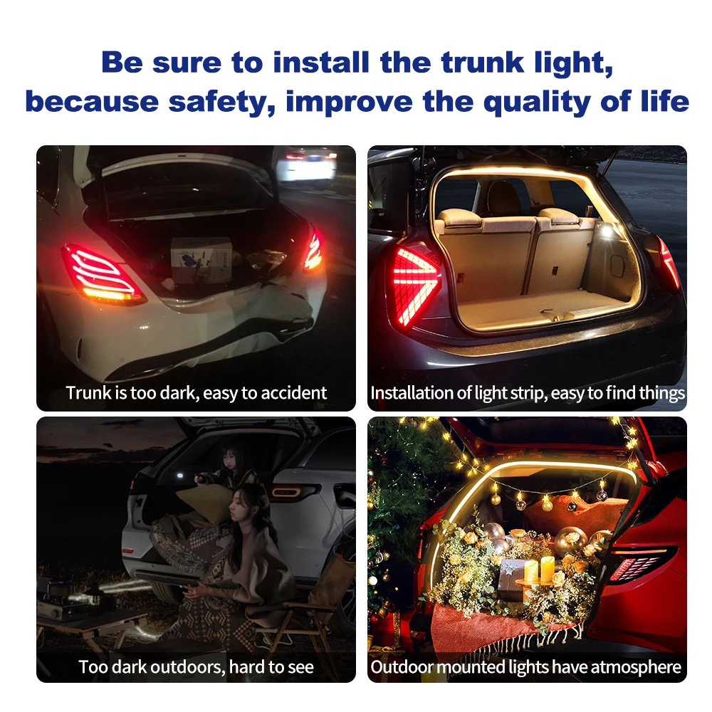 Rear Trunk LED Light Bar Strips Trunk Interior Decorative Lamp Strip for BYD Atto 3 DOLPHIN 2022-2024 for Dolphin Mini Seal EV