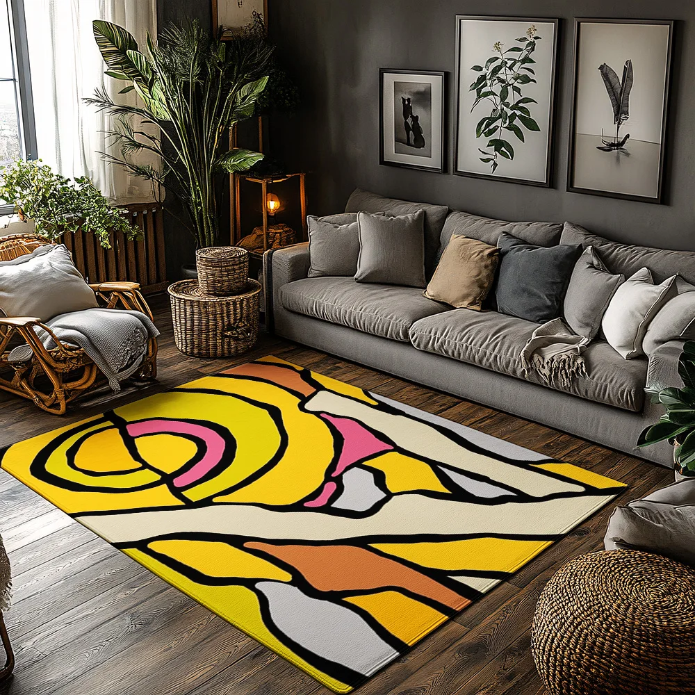 

Stylish Modern Abstract Area Rug Non Slip Doormat Home Decor Living Room Floor Mat Indoor Outdoor Carpet Washable Accent Rug