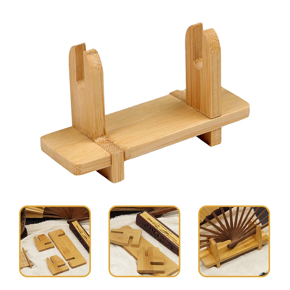 Fan Holder Display Chinese Fans Stand Manual Traditional Japanese Wooden Bracket Hand Shelf