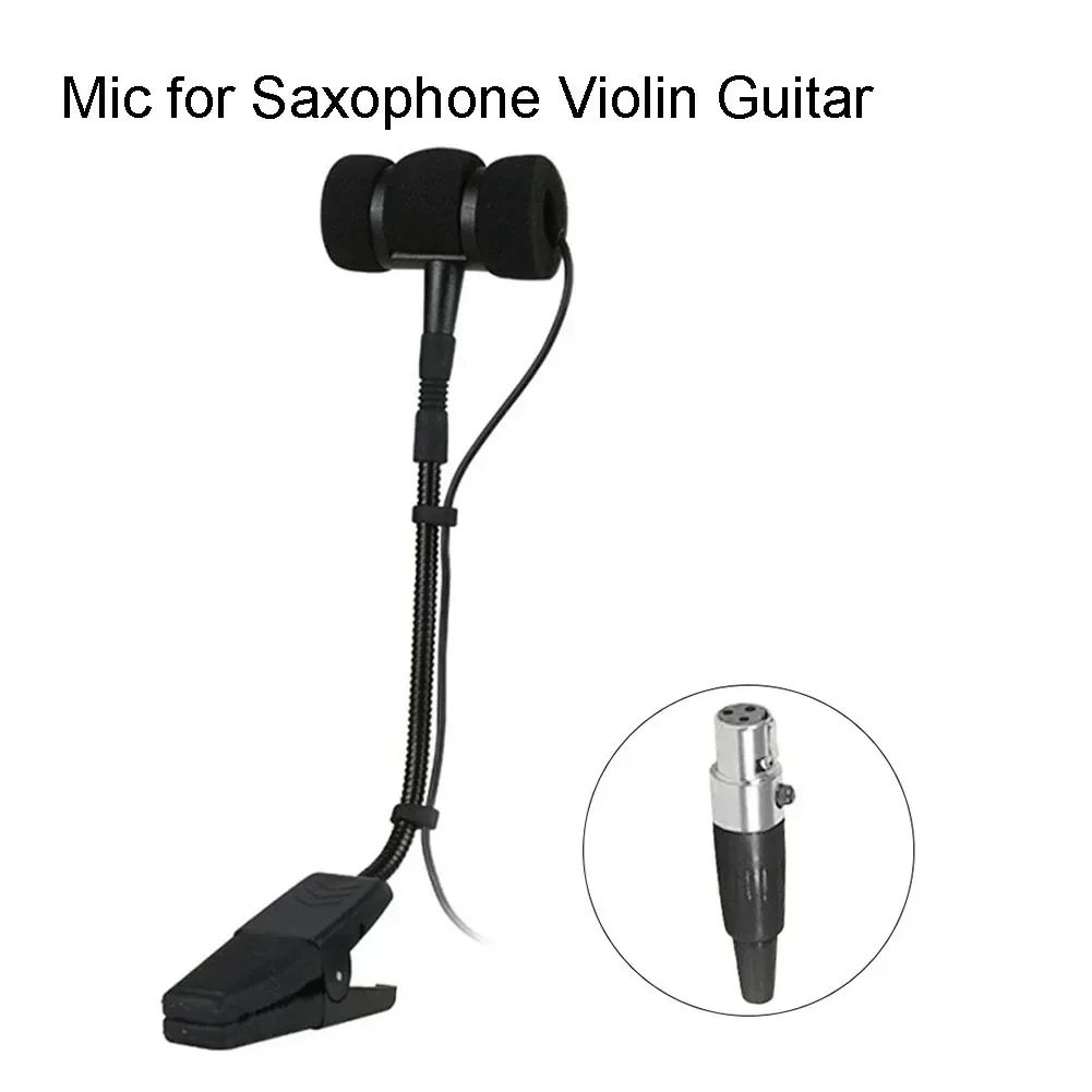 Saxophone Microphone Clip On Musical Instruments Trumpet Portable 3 Pin 4 Pin Wired Sax Microphone Omnidirectional Mic