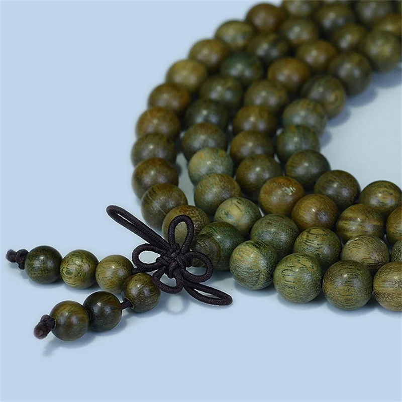 108 Buddha Beads Bracelet Men Chanting Sutra Jewelry High-end Green Sandalwood Prayer Multi Loop Bracelets Male Hand Accessories