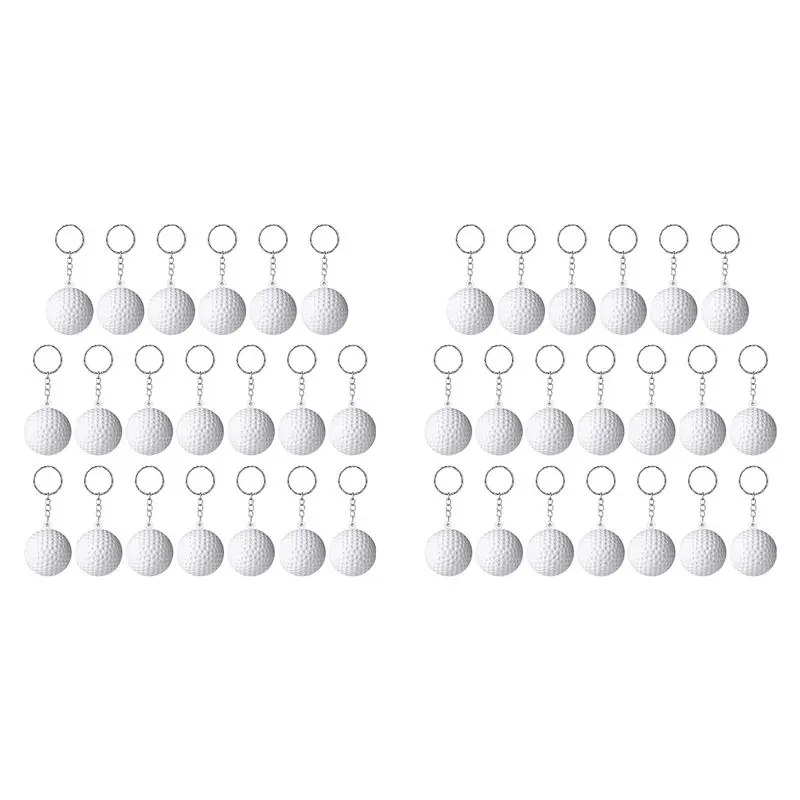 40 Pack Golf Ball Keychains For Party Favors,Golf Ball Stress Ball,School Carnival Reward,Sports Centerpiece Decorations