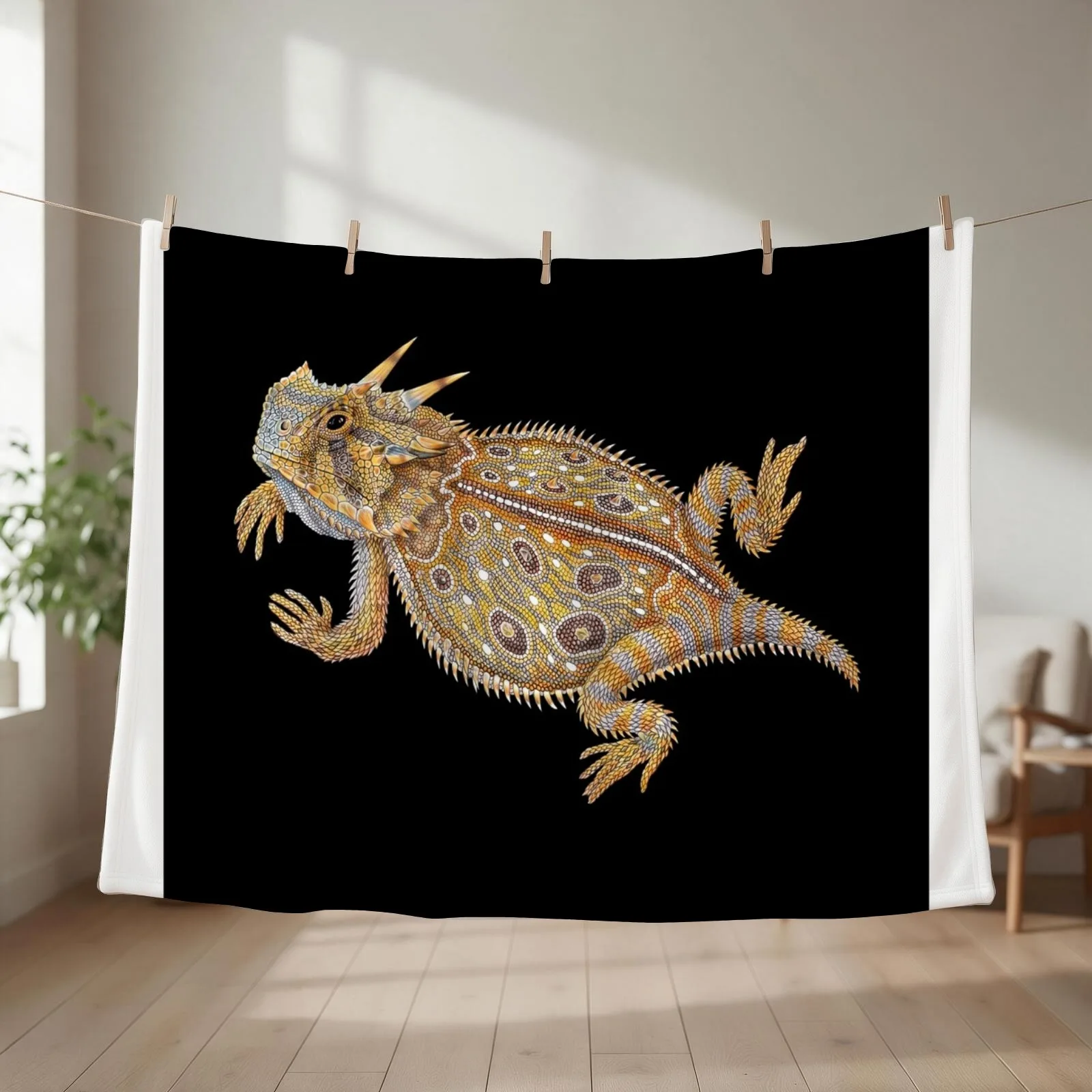 Horned Lizard Throw Blanket couch cozy soft plush fuzzy picnic outdoor blanket