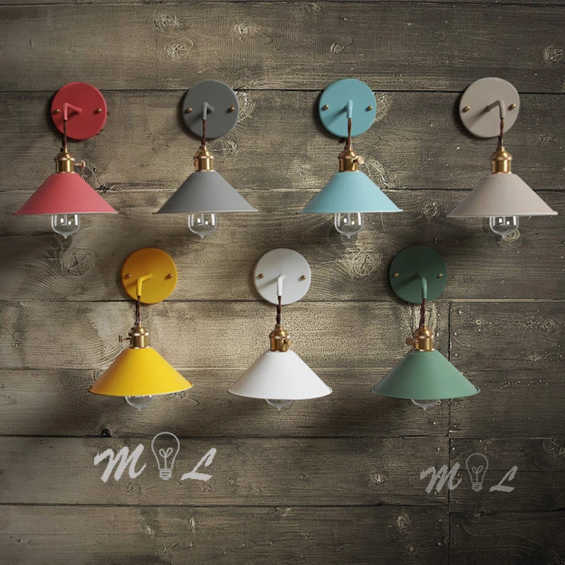 Modern Wall Lamps Beside Wall+lamps E27 Sconces Wall Light Fixtures Bedroom Lamp Simple Iron Washer Bathroom Mirror Wall Light