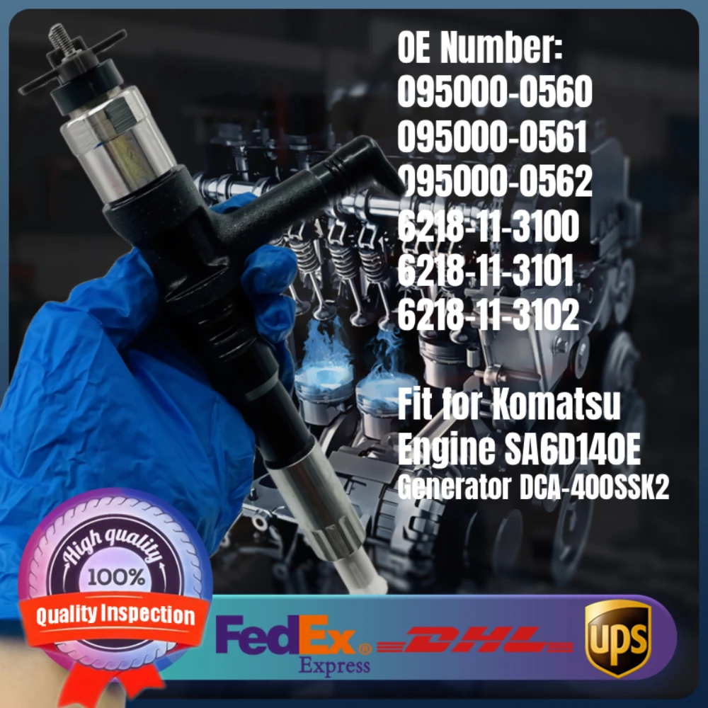 

095000-0560 095000-0561 095000-0562 Diesel Fuel Injector 6218-11-3100 6218-11-3101 6218-11-3102 for Komatsu Engine SA6D140E