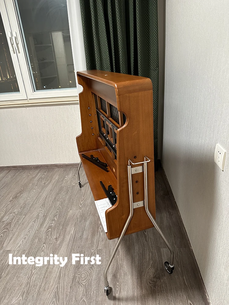 Mobile TV stand, small living room, solid wood retro TV stand, household internet celebrity floor standing TV cabinet