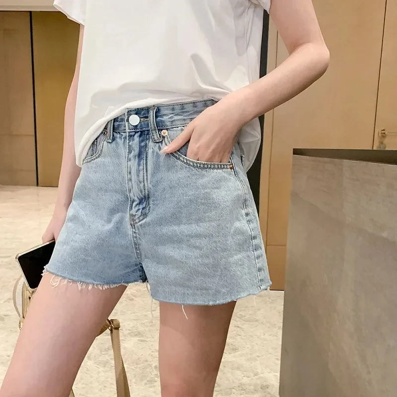 Summer Thin Baggy Half Length Denim Shorts Korean Vintage High Waist Jean Short Pants Women Streetwear Casual Pantalones Cortos