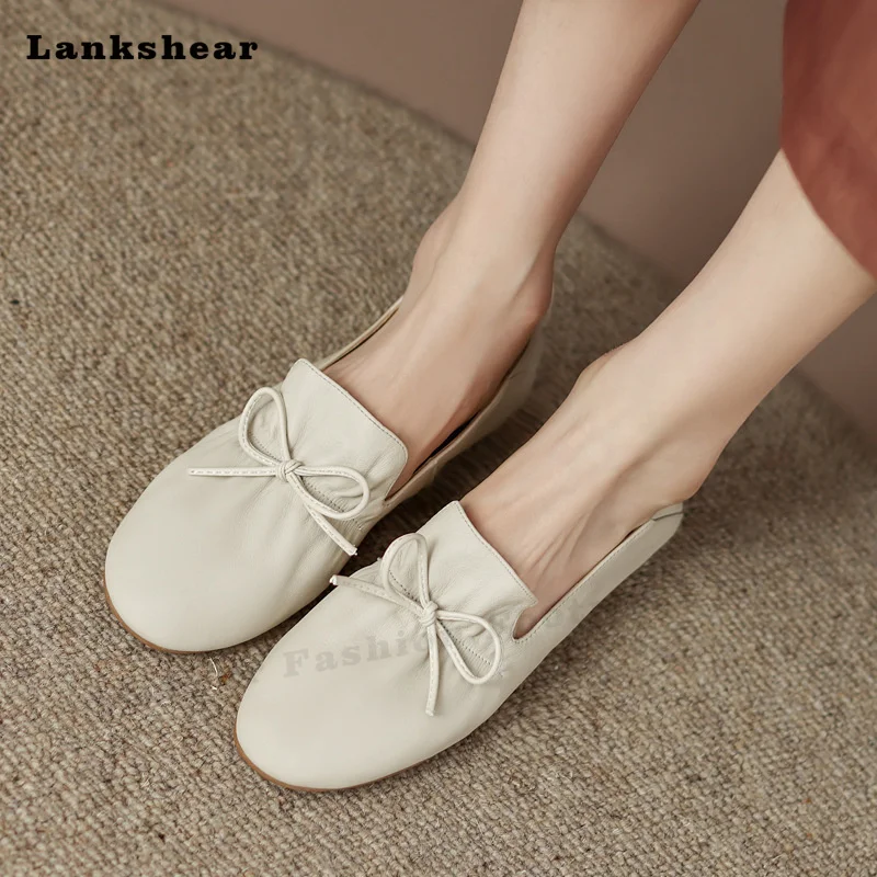 

Soft Cow Leather Low Heel Lefu Shoes 2022 Autumn New Flat Bottom Round Toe Pumps Shoes for Women Designer Women Pumps Shoes