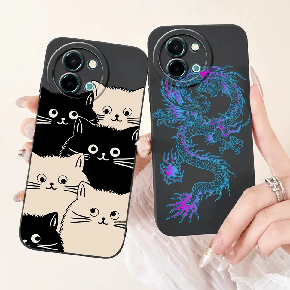 Etui do Vivo Y38 Y58 5G Cool Dragon Astronaut Panda Funda do Vivo T3x Y200i Y200t Miękka, płynna silikonowa osłona tylna Capa Coque