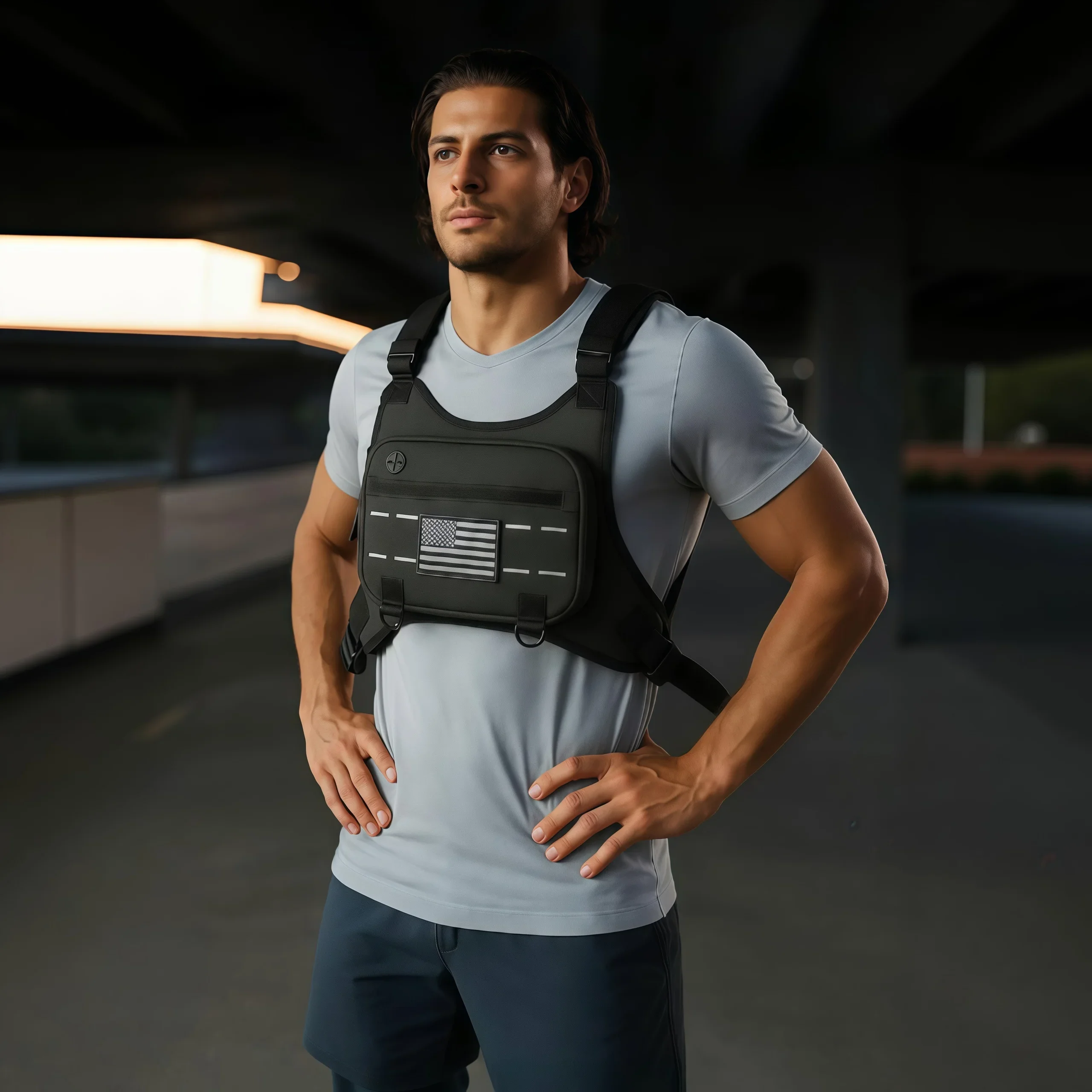 Sport-Brusttasche, Brustgurt-Laufweste, wasserabweisende leichte Laufwestentasche, für Männer und Frauen zum Radfahren, Wandern, Gehen, Klettern – Detail 13