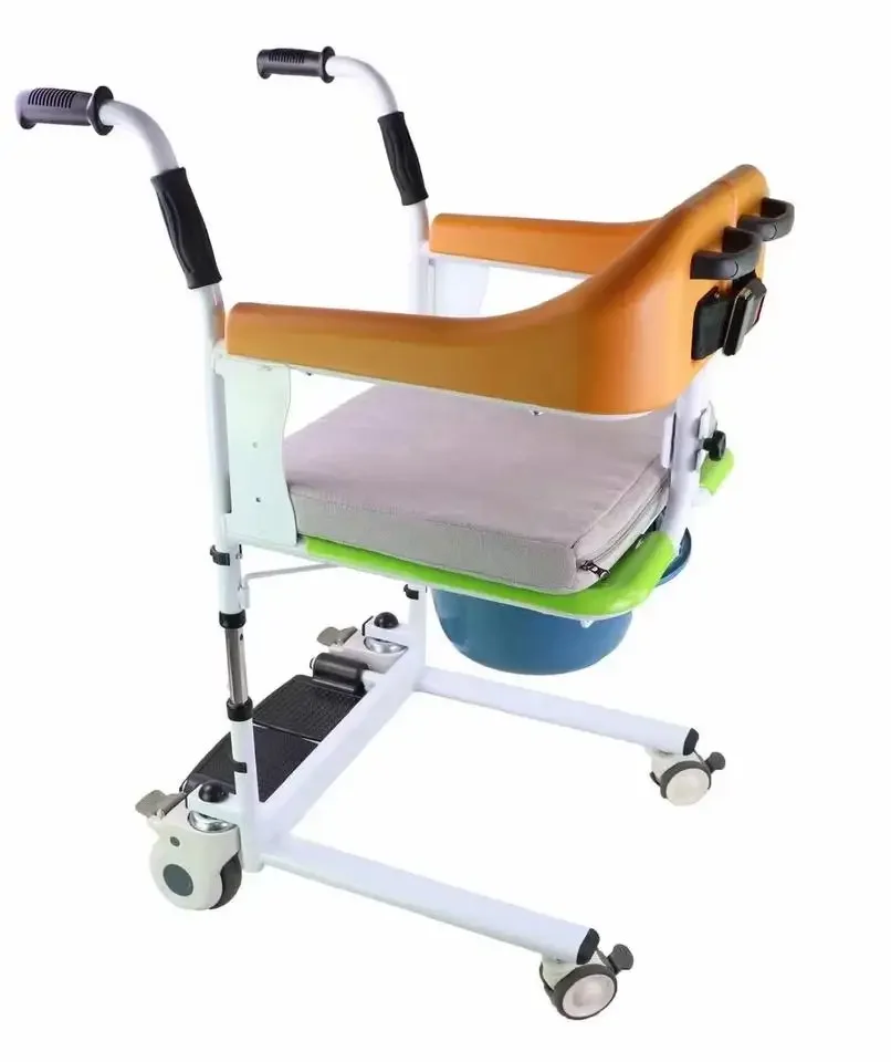 Elder Medical Safety Adjustable Rotating Patient Commode Moving Machine with Bedpan transfer chair