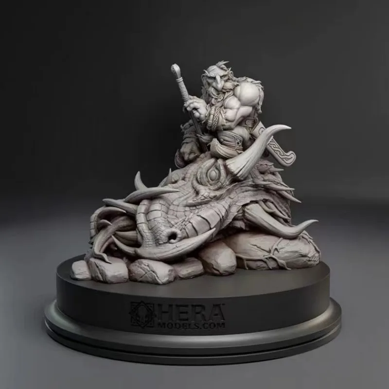 1/24 Fantasy Miniature  Butcher Dragon Dwarf Limited Edition GK Resin Figure Model Kit Unassembled and Unpainted Free Shipping