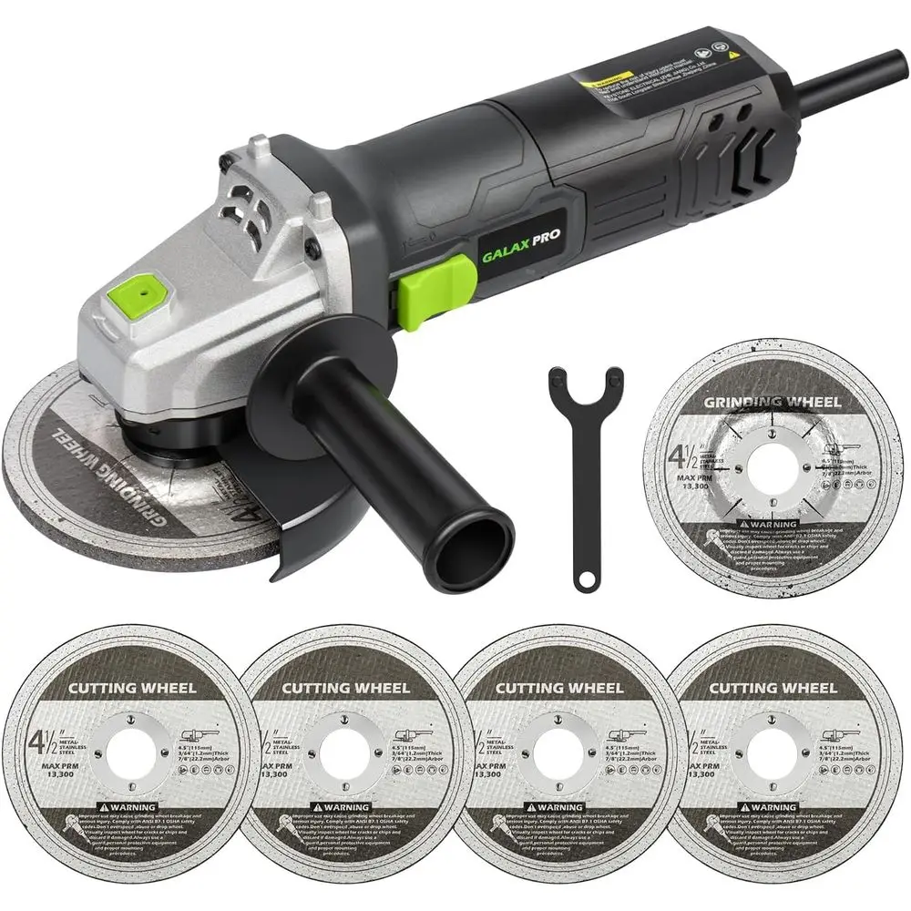 

Electric Angle Grinder,Equipped with 4.0 Amps Motor with 520W Max Output Power,4-1/2 inch Corded Angle Grinder 12000RPM with Cut