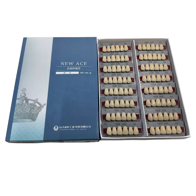 96 Pack Yamahachi Synthetic False Teeth Realistic Shape Removable Resin Dentures for Dental Lab