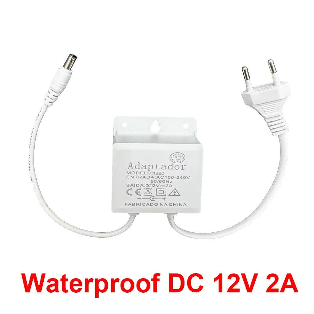 

Универсальный адаптер питания DC 12V 2A (ЕС) для уличного использования, водонепроницаемый, для камер, роутеров, светодиодных лент