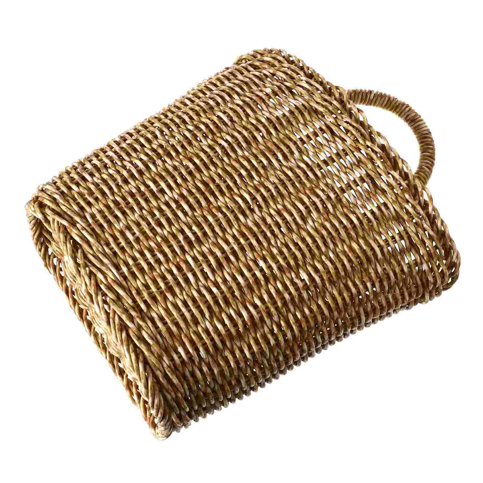 Basket Hanging Wall Storage Flower Rattan Woven Wicker Planter Baskets Pot Display Shelf Crystal Holder Vase Farmhouse Fruit