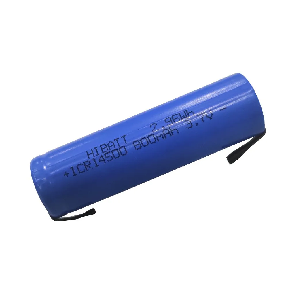buy more will cheap Sharp pointed flat head 14500 lithium battery 5C power 800mAh AA No. 5 battery 3.7V rechargeable battery