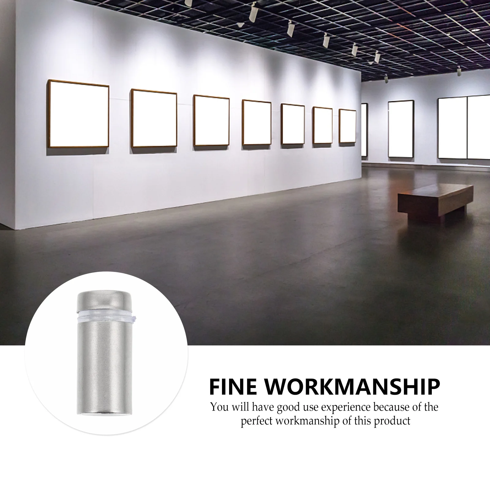 

12Pcs Glass Nail Stainless Steel Advertising Screw Nails for Offices Stores Art Exhibitions Mounting Display