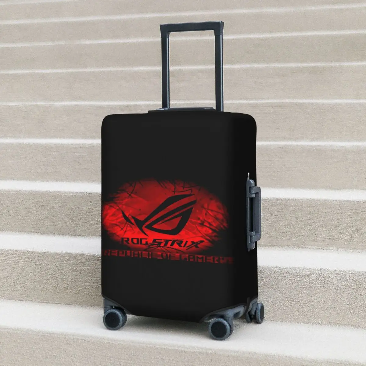 

Rog Strix Asus Black And Red Suitcase Cover Protection Elastic Travel Luggage Protector Covers for 18-32 Inch