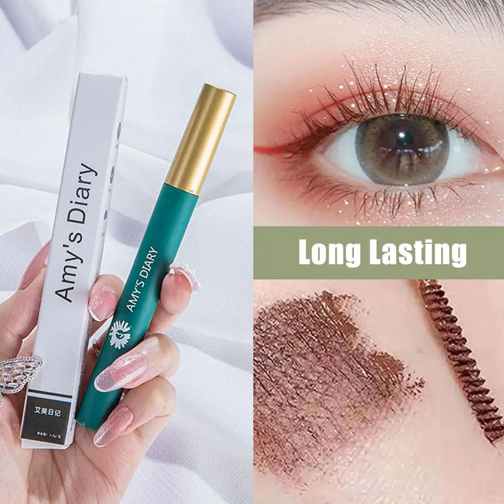 Koreaanse Cosmetica Zwarte Mascara Verlengt Wimpers Mascara Enting Borstel Ultra-Fijne Cosmetische Mascara Sneldrogende Make-Up