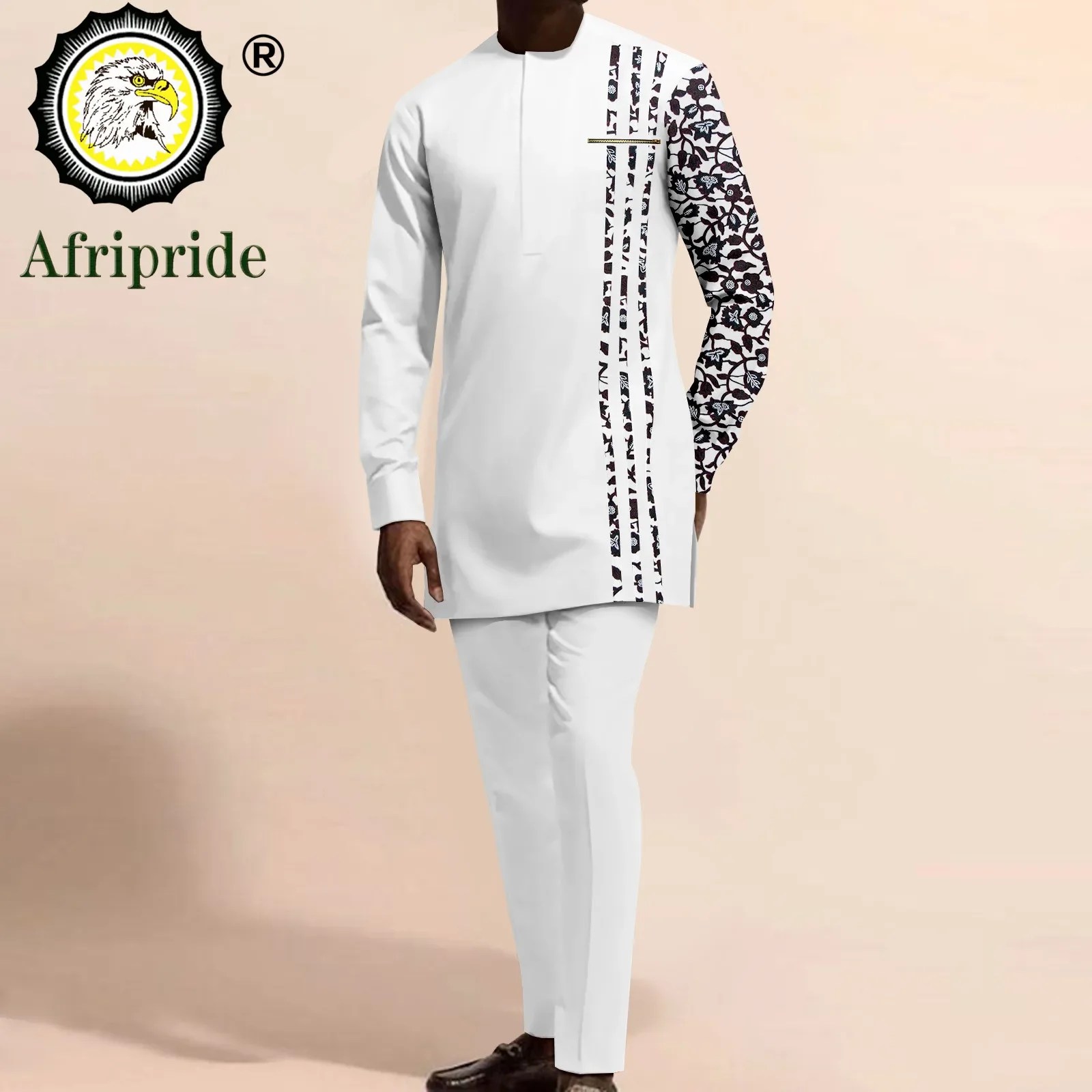 

Африканская одежда для мужчин, рубашка с длинным рукавом и брюки с принтом, комплект из 2 предметов, Дашики, наряды, родовой наряд, кафтан, топы, блузка A2216025