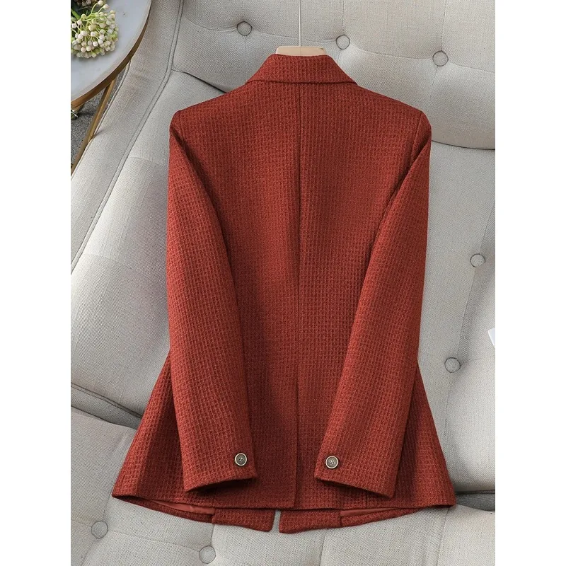 Blazer Formal de manga larga para mujer, chaqueta de trabajo de negocios con un botón, color Naranja, verde y negro, Otoño e Invierno