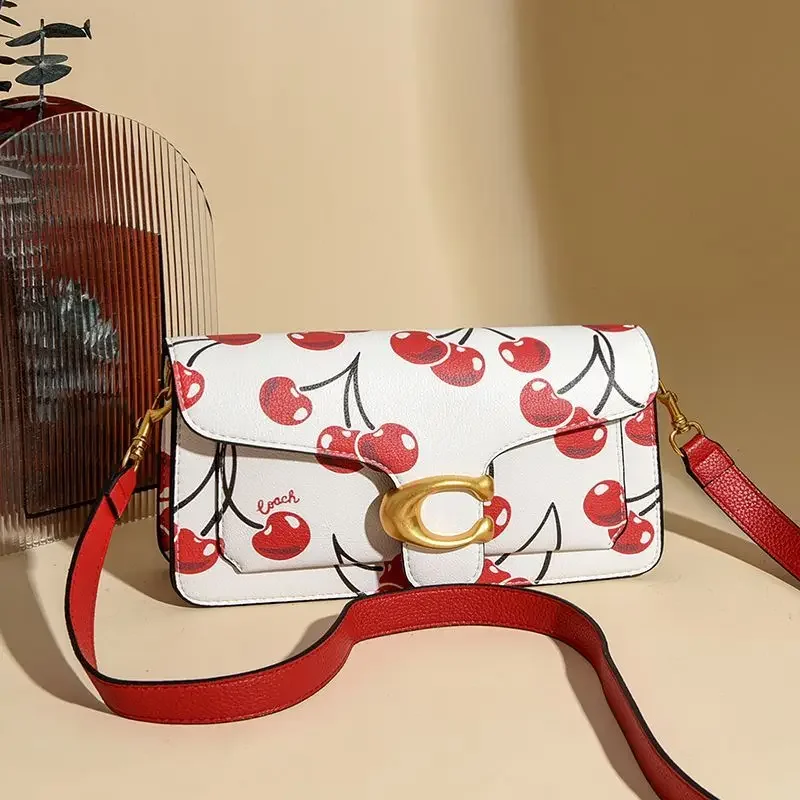 2025 nouveau Premium Top Grain cuir cerise Mini sac carré élégant luxe polyvalent sac à bandoulière