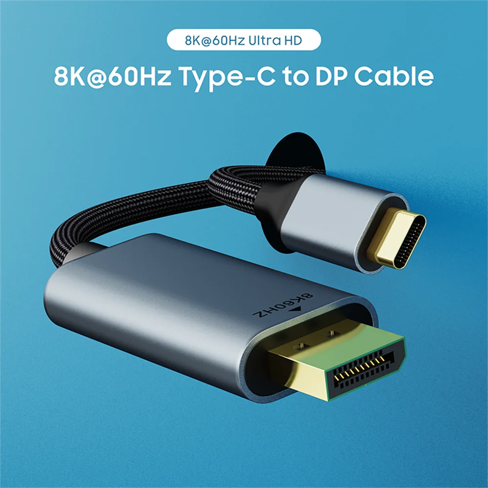 Vothoon USB C to DisplayPort 1.4 Cable 8K@60Hz 4K@120Hz Aluminum USB Type C to DP Cable for Home Office Laptops