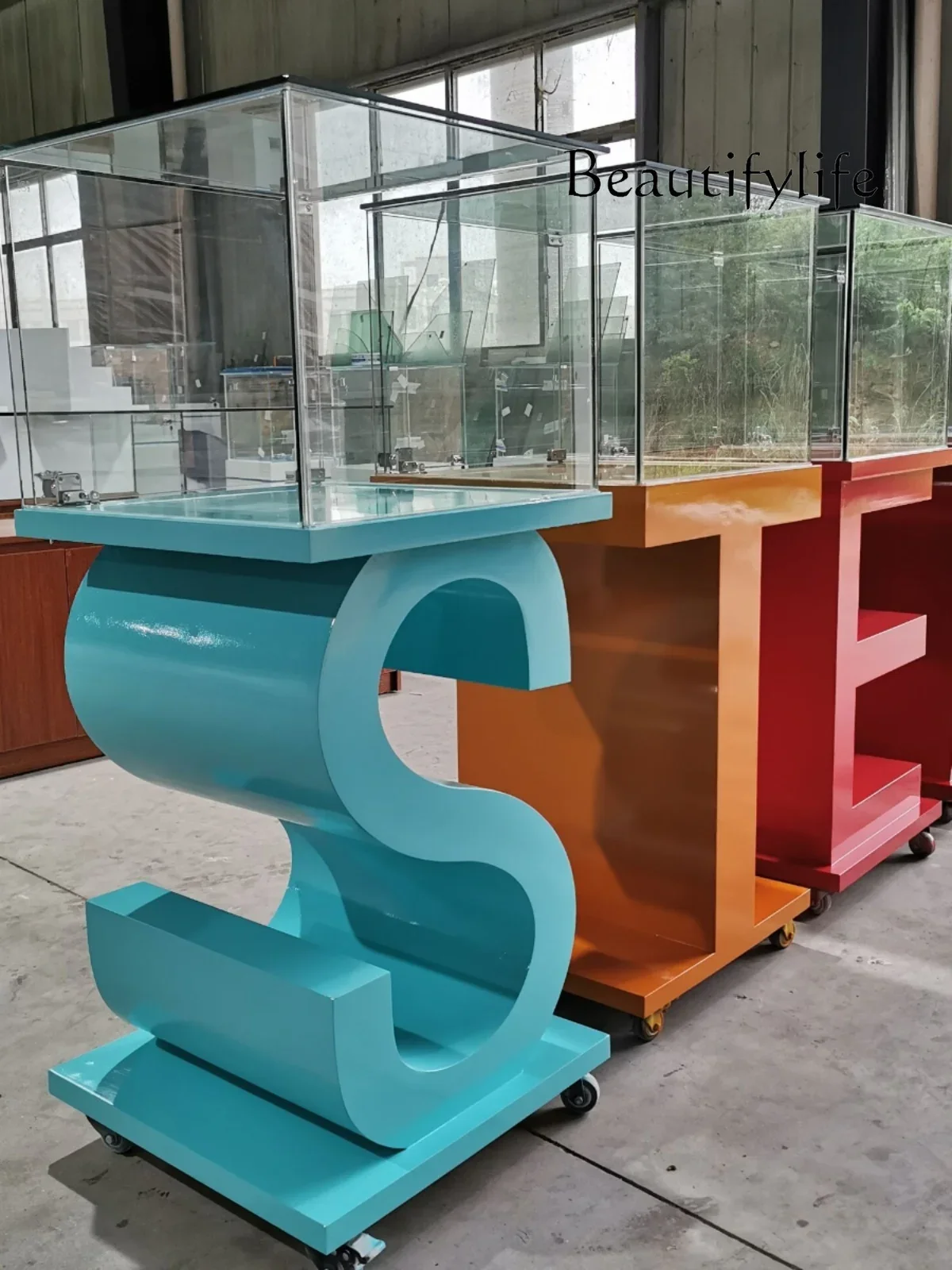 C Zhongdao Personalized Booth Glass Sample Boutique Jewelry Cabinet Creative Letters Product Display Cabinet