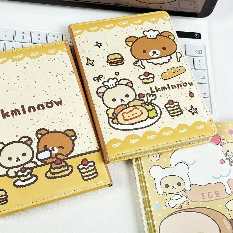 Japanese Manga Rilakkuma Portable Leather Notebook Wear-Resistant Durable Daily Record The Paper Is Thick Girls Birthdays Gifts