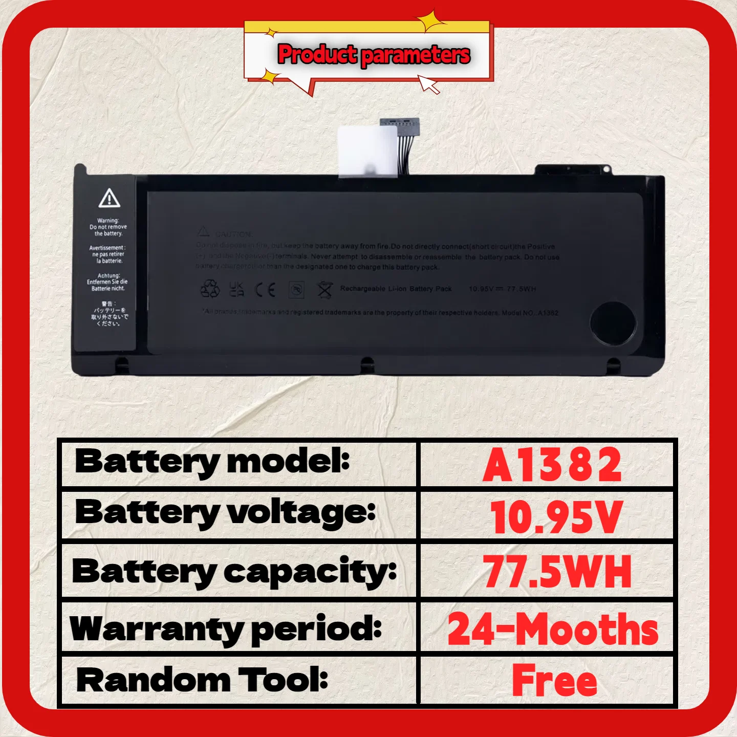

Wholesale And Retail❗❗❗ A1382 Laptop Battery for Apple MacBook Pro 15" A1286 2011 2012 Version MC721 24M Warranty+Free Tool