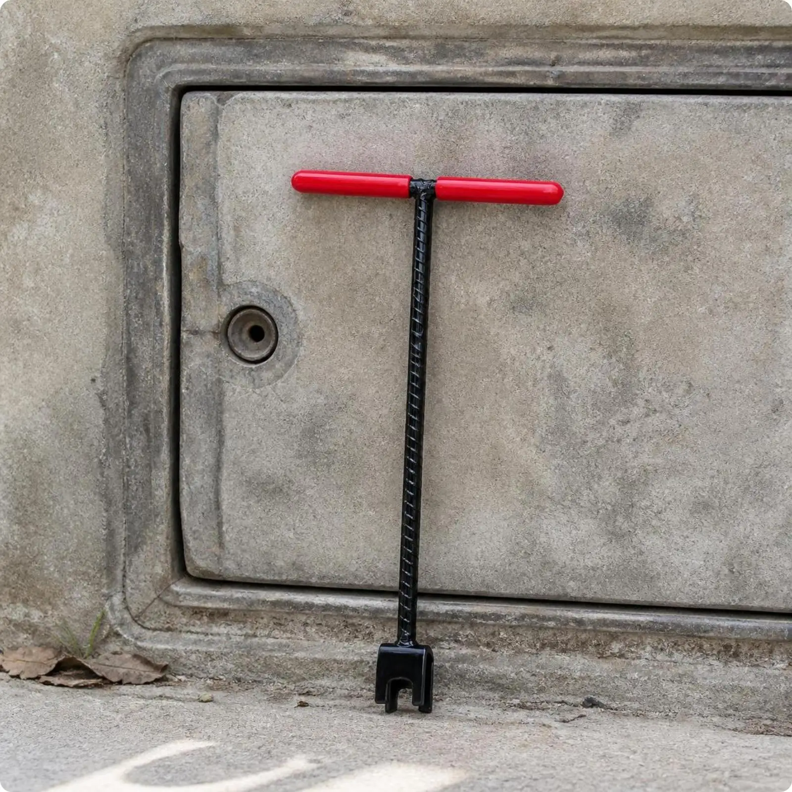 17 Inch Shutoff Key Wrench for Water Meter Valve Alloy Steel Forked Head Red Handle