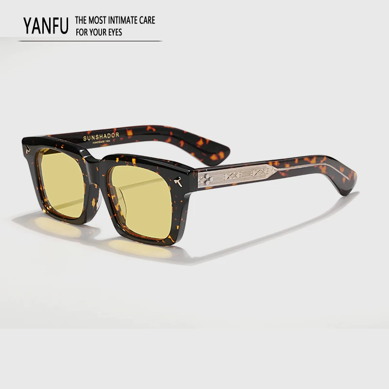 Thick Square Brand Designer Sunglasses Classic Male Acetate Tortoise Outdoor Glasses Eyewear Men Women Handmade UV400 147mm