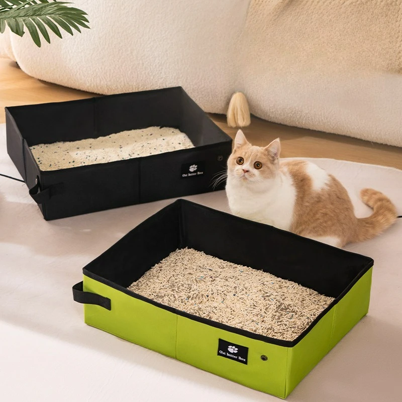 Portable Folding Travel Pet Litter Box Dog Toilet Tray Folding Cat Litter Potty Waterproof Outdoor Foldable Cat Litter Box view 2