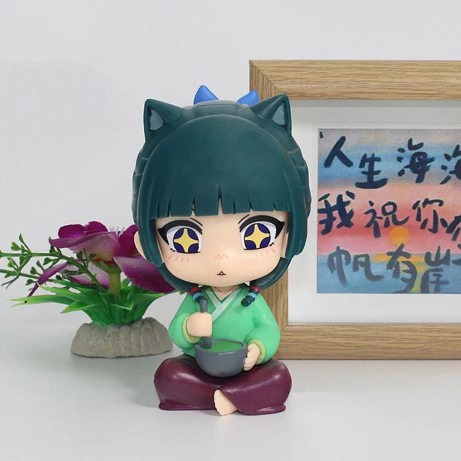 Q نسخة يوميات الصيدلية Maomao Jinshi شخصية صغيرة أنيمي المحيط يجلس لعبة سطح المكتب سيارة الحلي لعبة مجسمة دمية هدية