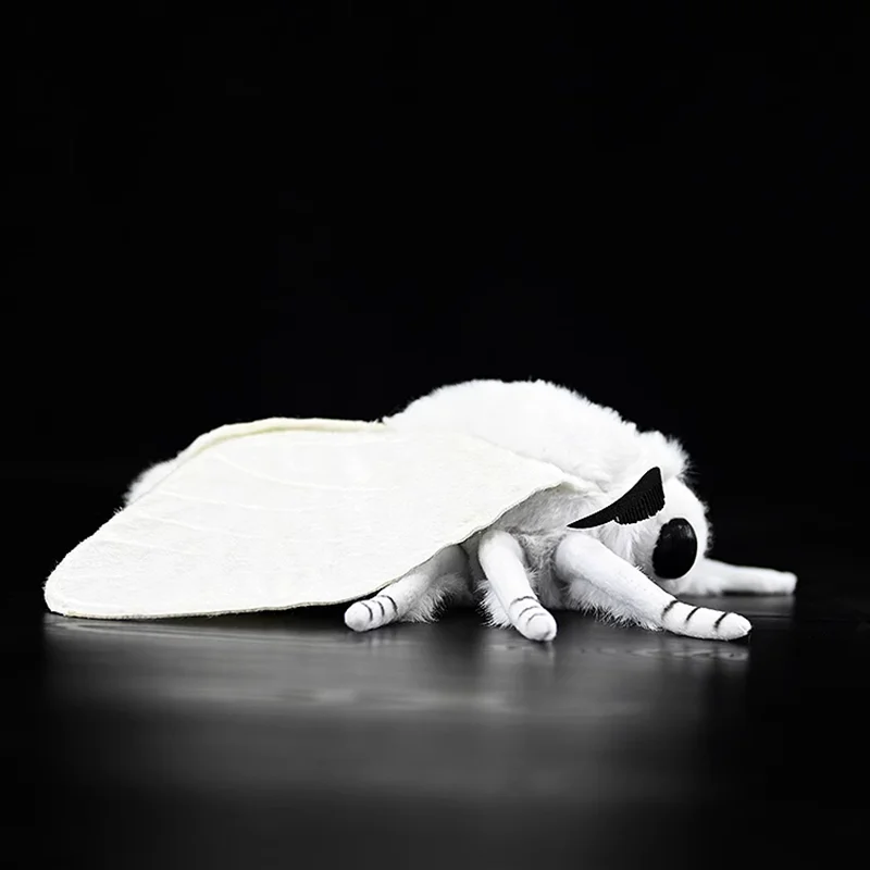 Realista outono webworm brinquedos de pelúcia insetos macios traça branca animais de pelúcia brinquedo coleção presentes