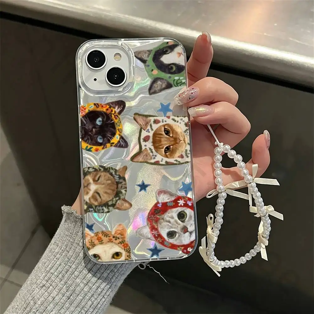 

Colorful Cat Design Clear Phone Case for iPhone 17 Air 16 15 14 13 12 11 Pro Max Plus air 16E Luxury Bumper Fundas