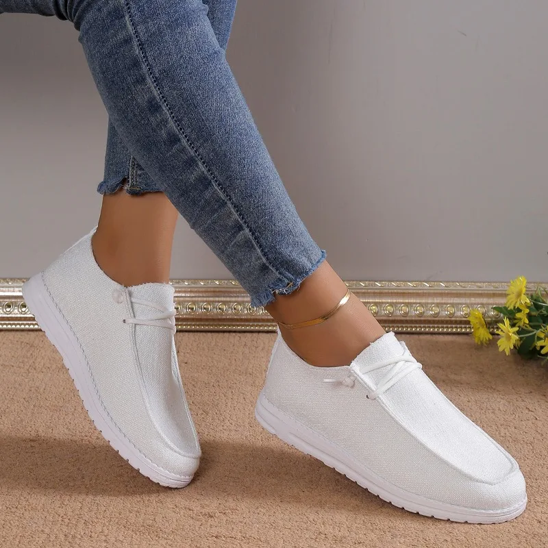 Women Canvas Shoes Summer Fashion Breathable Flat Shoes Casual Loafers Sneakers Women Walking Sports Shoes