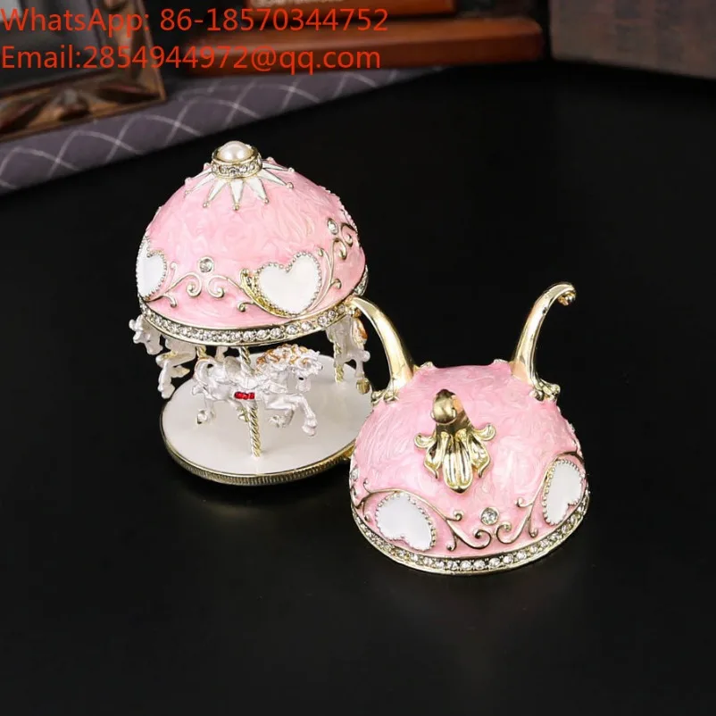 European Carousel Jewelry Box, High-end Jewelry Storage Box, Light Luxury Desktop Ornament
