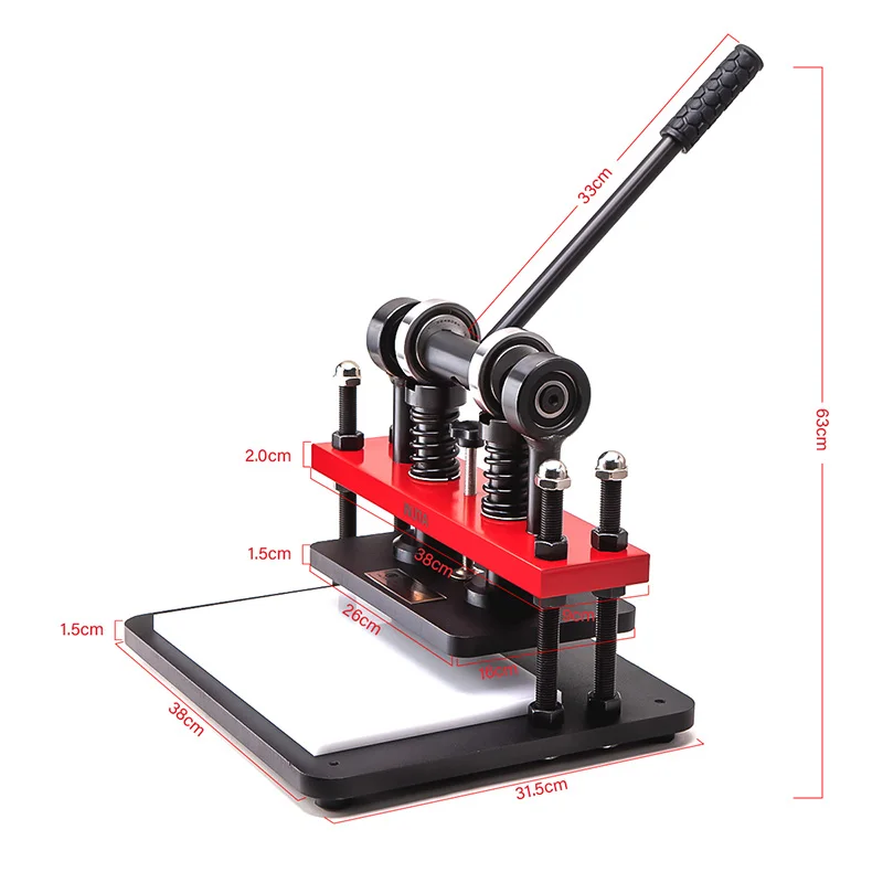 WUTA Pro Leather Cutting Machine Manual Die Cutter Embossing Shaping Tools Hand Press Mold DIY Punching Fabric Paper (Size L)
